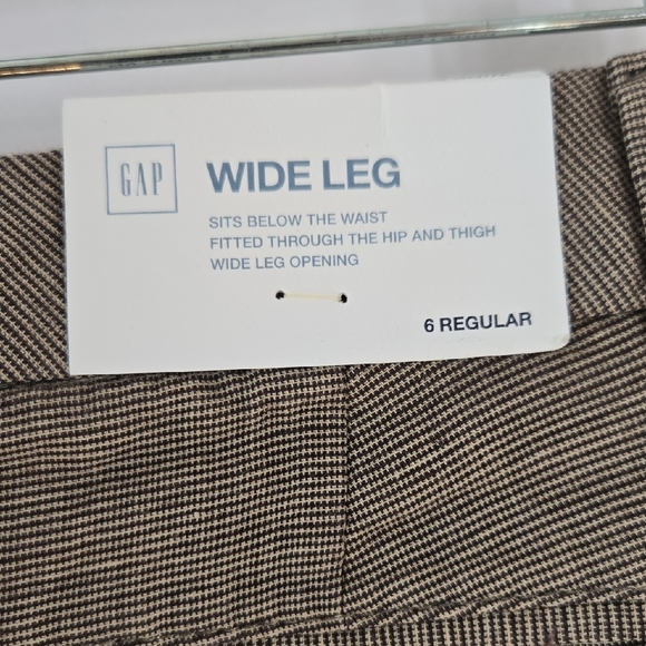 GAP Brown Houndstooth Wide-Leg Trousers - Picture 2 of 6